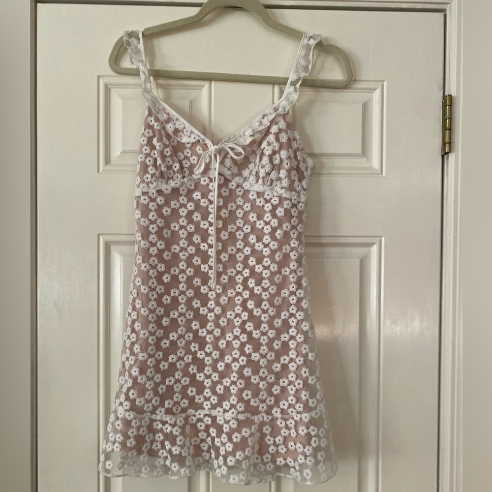 Sheer with nude slip dress